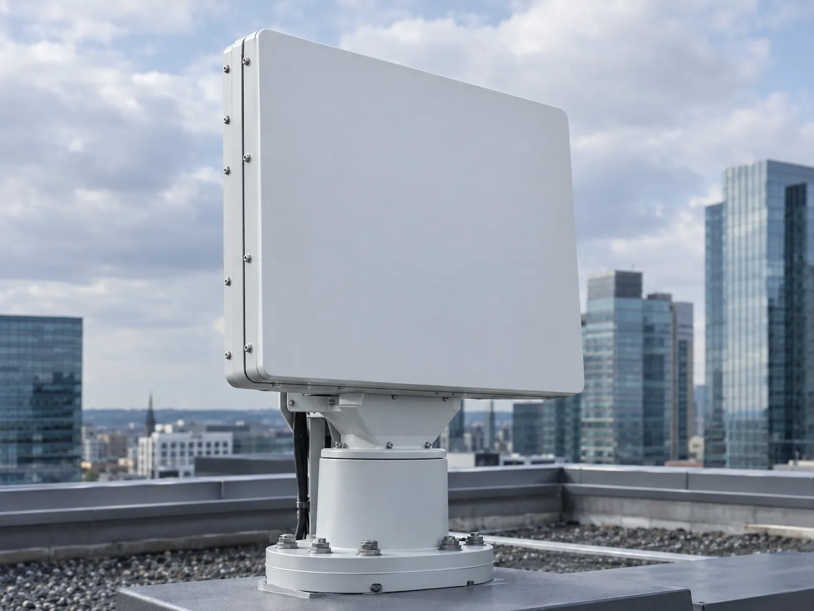AI-generated rooftop radar concept