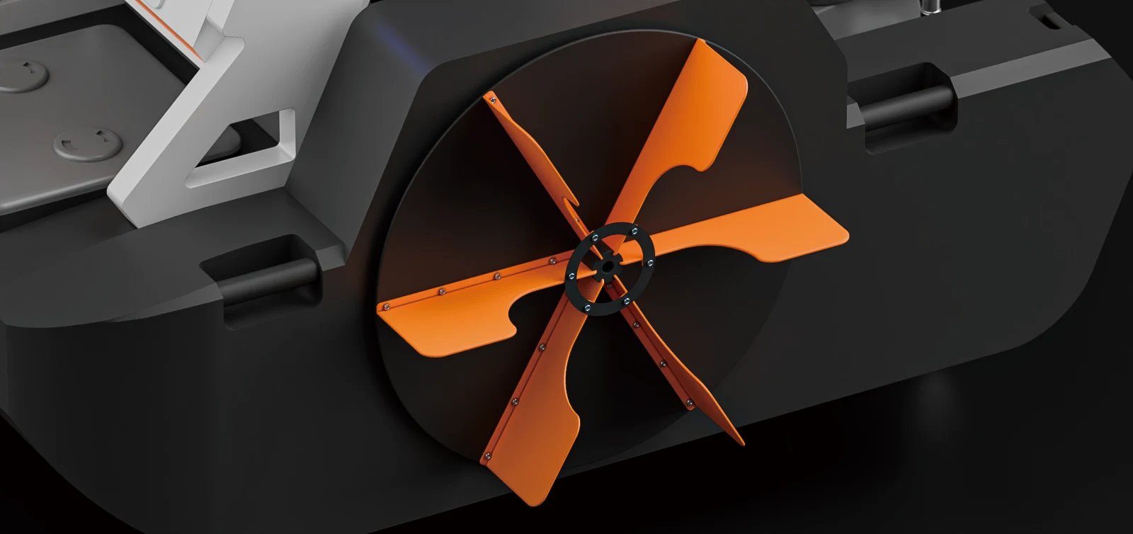 Aqua Helpers HIPPO orange paddle-wheel component in a manufacturer design render.