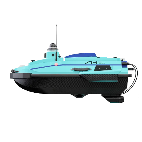 Aqua Helpers KOI TURBO side view in a manufacturer render, including the hull and mounting area.