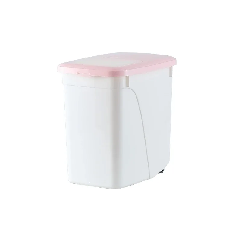 Vista frontal inclinada original da caixa 319 com tampa rosa-clara como alternativa de cor; não é vista traseira