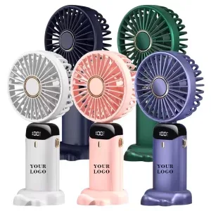 Original logo-placement illustration on portable fans