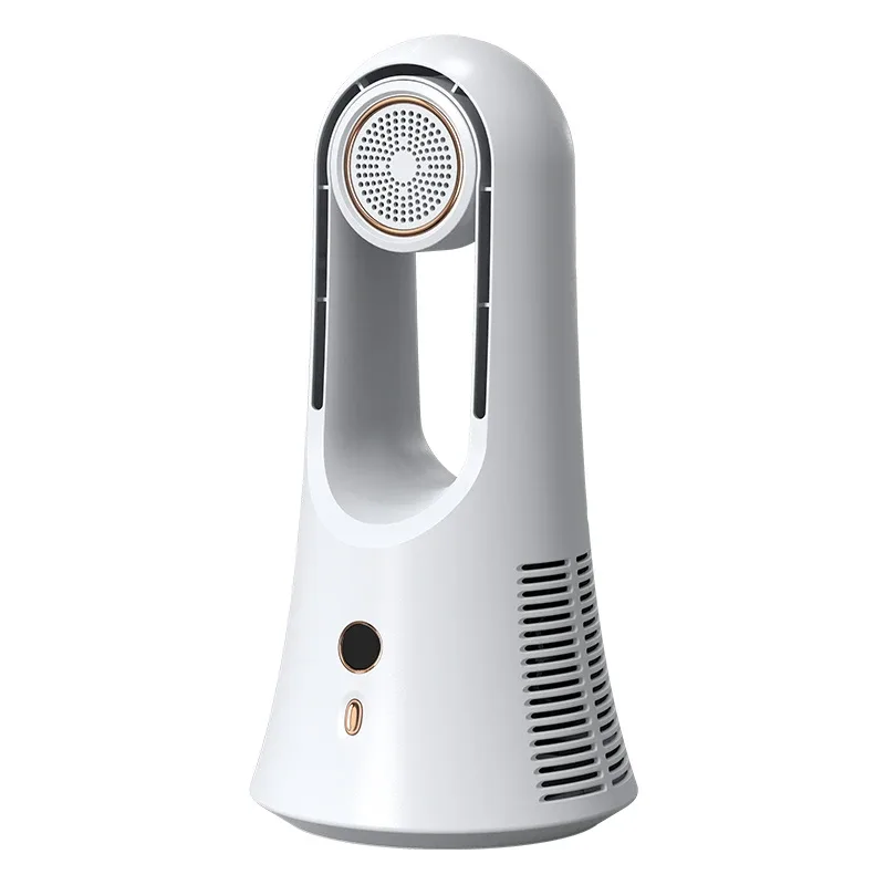 Original A-01 white compact tower-format fan with open oval body and circular upper grille.