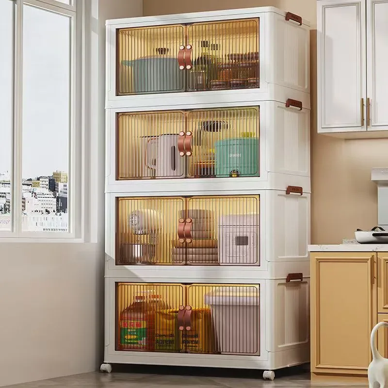 Original supplier room illustration of model 704 four-layer cabinet with translucent amber doors; not a customer installation.